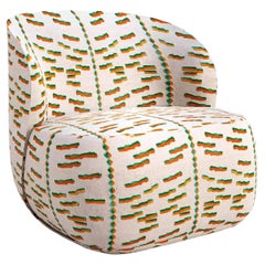 Poltrona Contemporary 'La Pipe Lounge', Dedar, Tiger Beat, 'Swivel'.