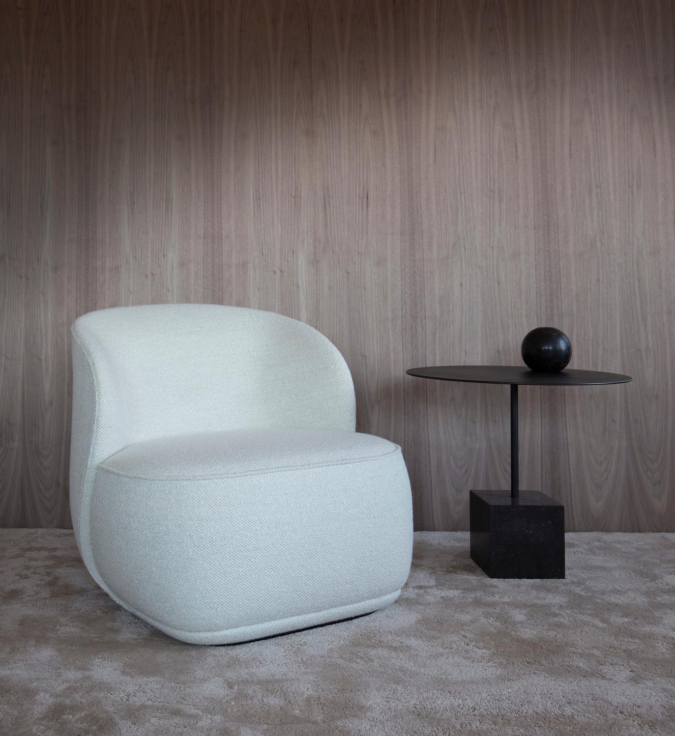 Contemporary Armchair 'La Pipe Lounge', Nevotex, Barnum Bouclé, 'Fixed' For Sale 10