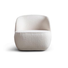 Contemporary Armchair 'La Pipe Lounge', Bouclé Dedar Karakorum, 'Fixed'
