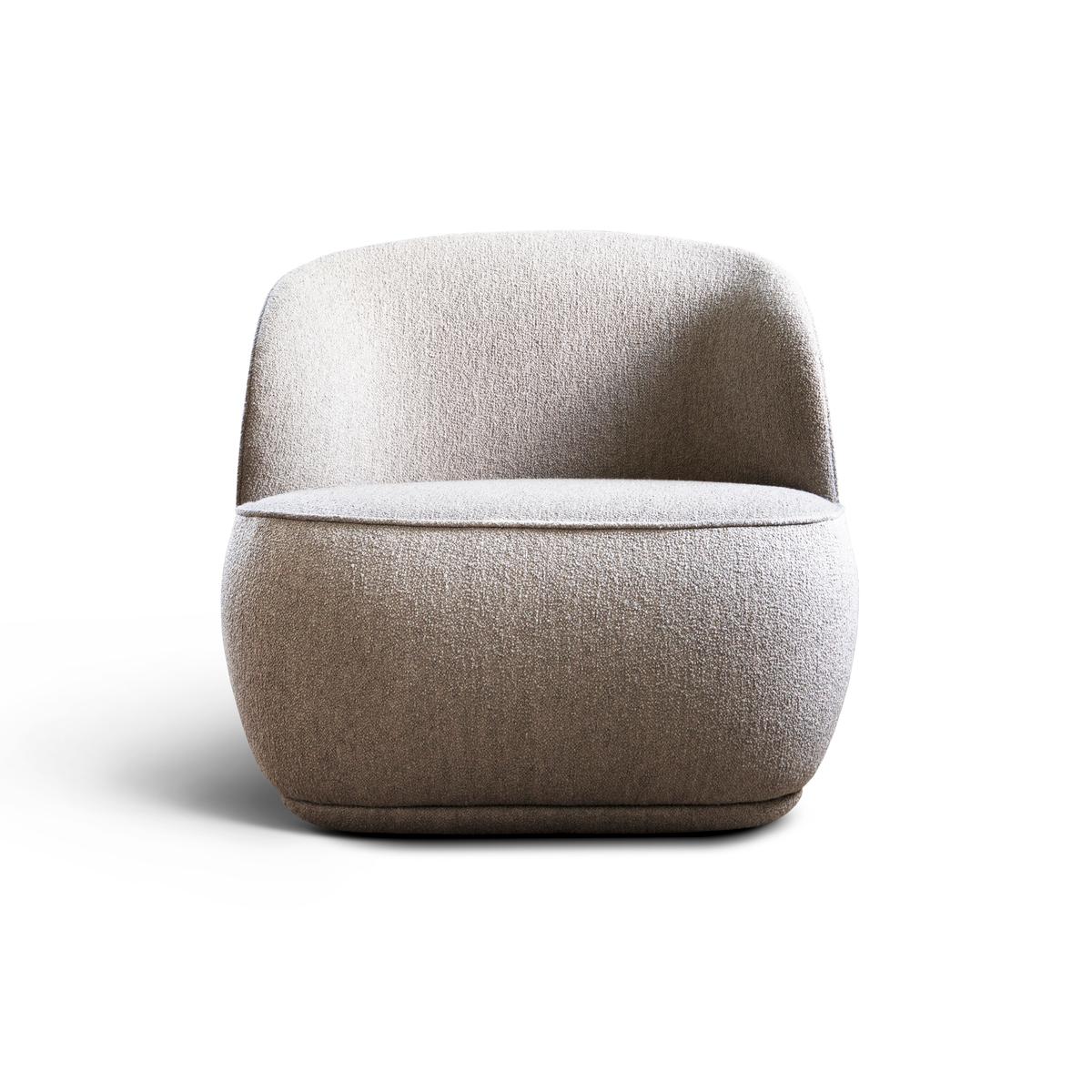 La Pipe lounge, armchair 
Design: Friends & Founders

Available with fixed base or return swivel
Upholstery available in a wide range of fabrics and leathers
Model shown (fabric): Barnum Bouclé

Price may vary depending on the swivel option and
