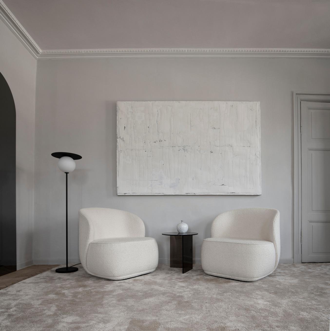 Organic Modern Contemporary Armchair 'La Pipe Lounge', Nevotex, Barnum Bouclé, 'Fixed' For Sale