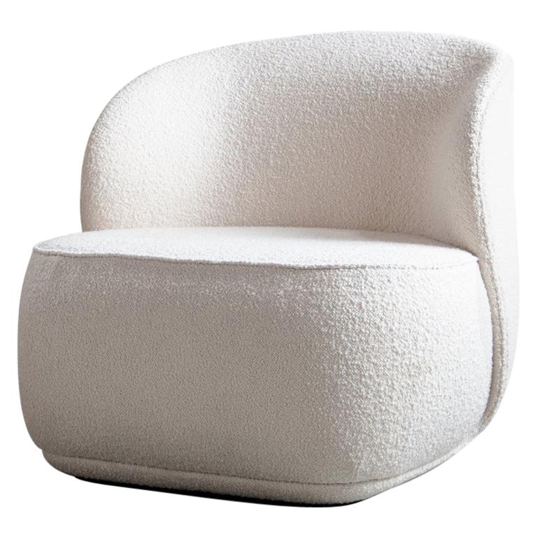 Contemporary Armchair 'La Pipe Lounge' with Barnum Bouclé Fabric For Sale