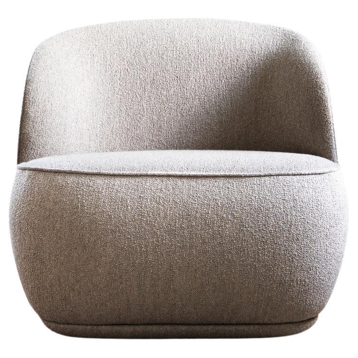 Contemporary Armchair 'La Pipe Lounge' with Bouclé Fabric