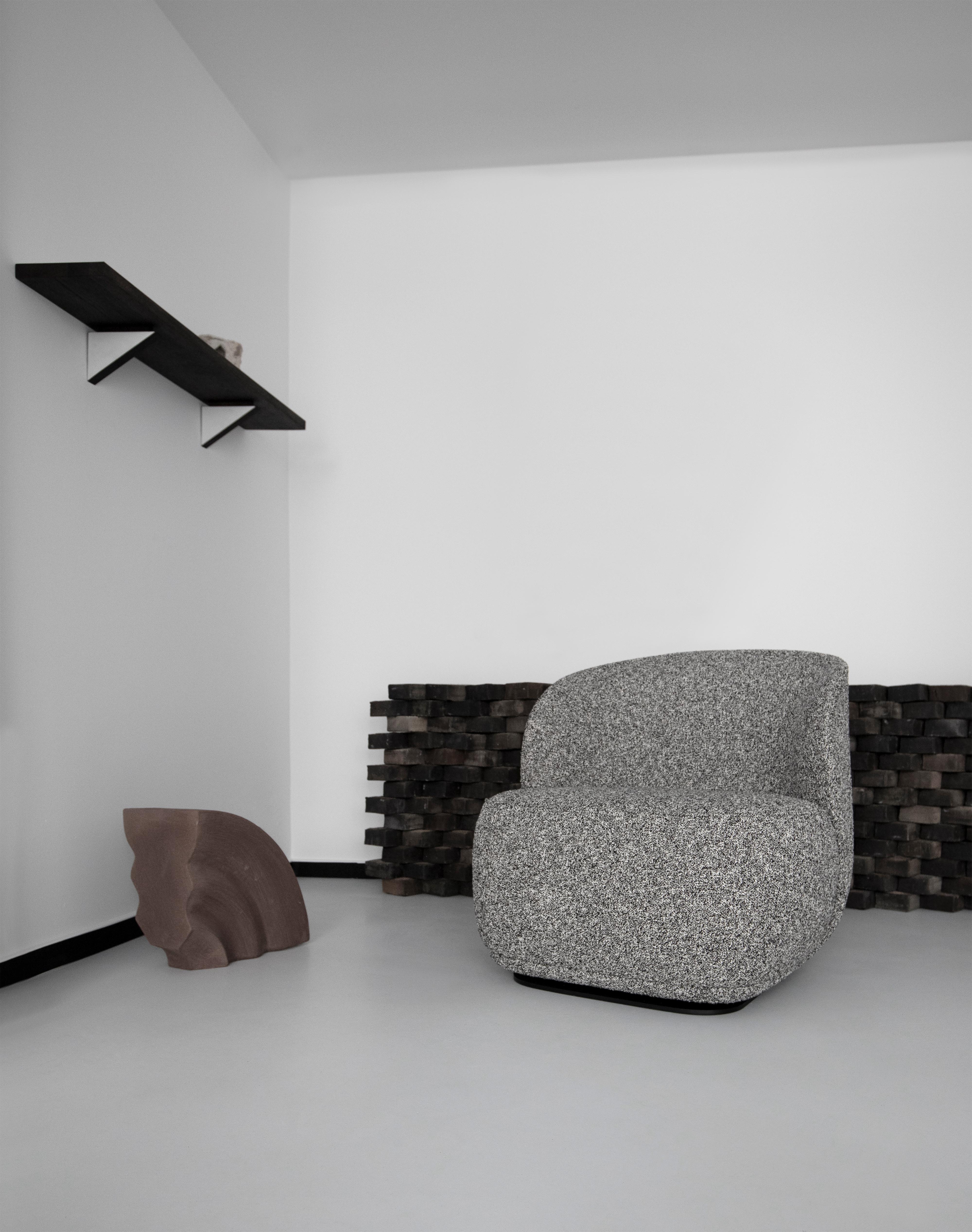 Organic Modern Contemporary Armchair 'La Pipe Lounge' with Kvadrat Zero 004 For Sale