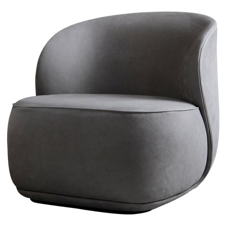 Contemporary Armchair 'La Pipe Lounge' with Nubuck Fabric