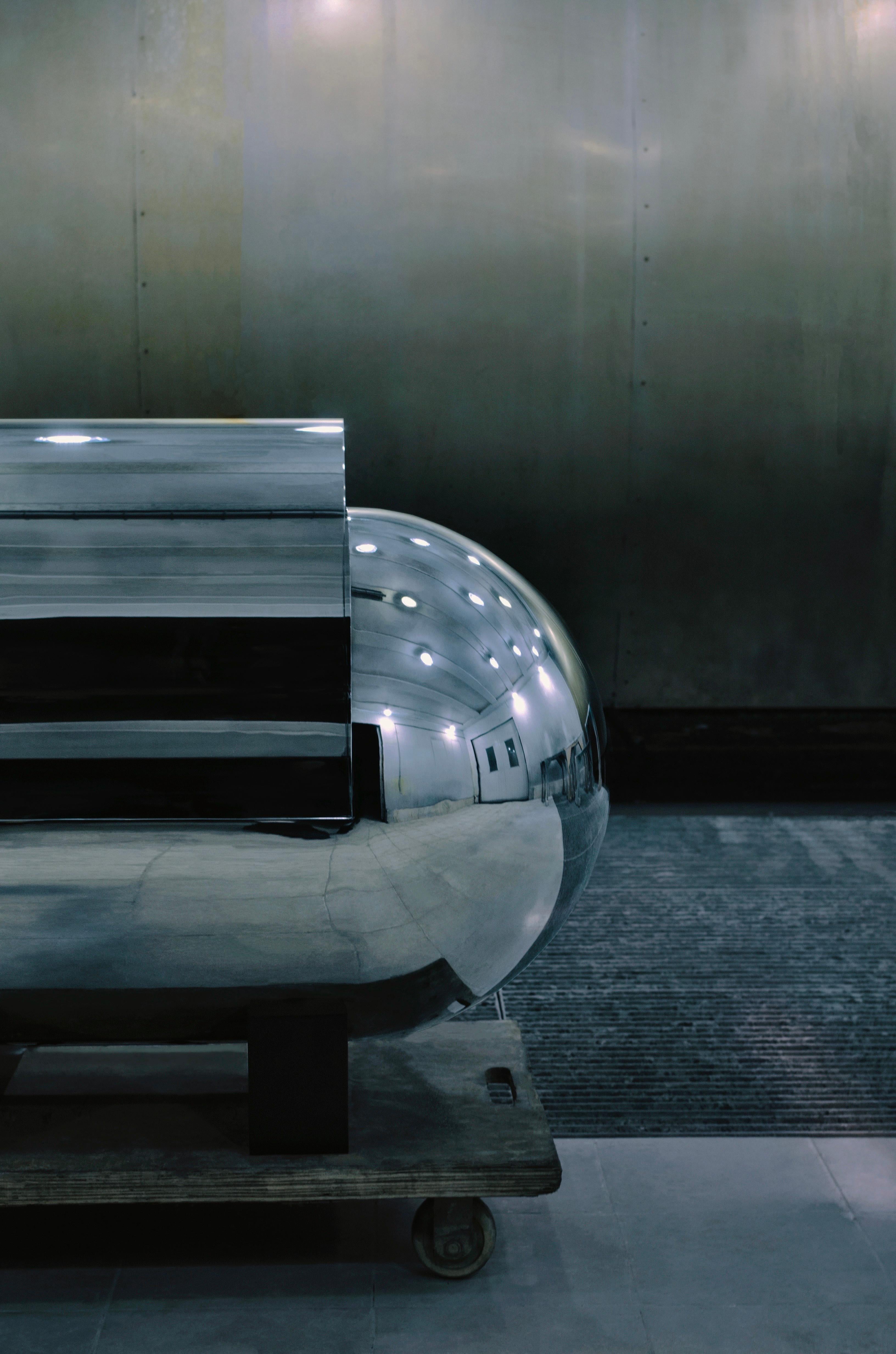 Minimalist Contemporary Armchair 'Lost Space' by TheShaw, Stainless Steel For Sale