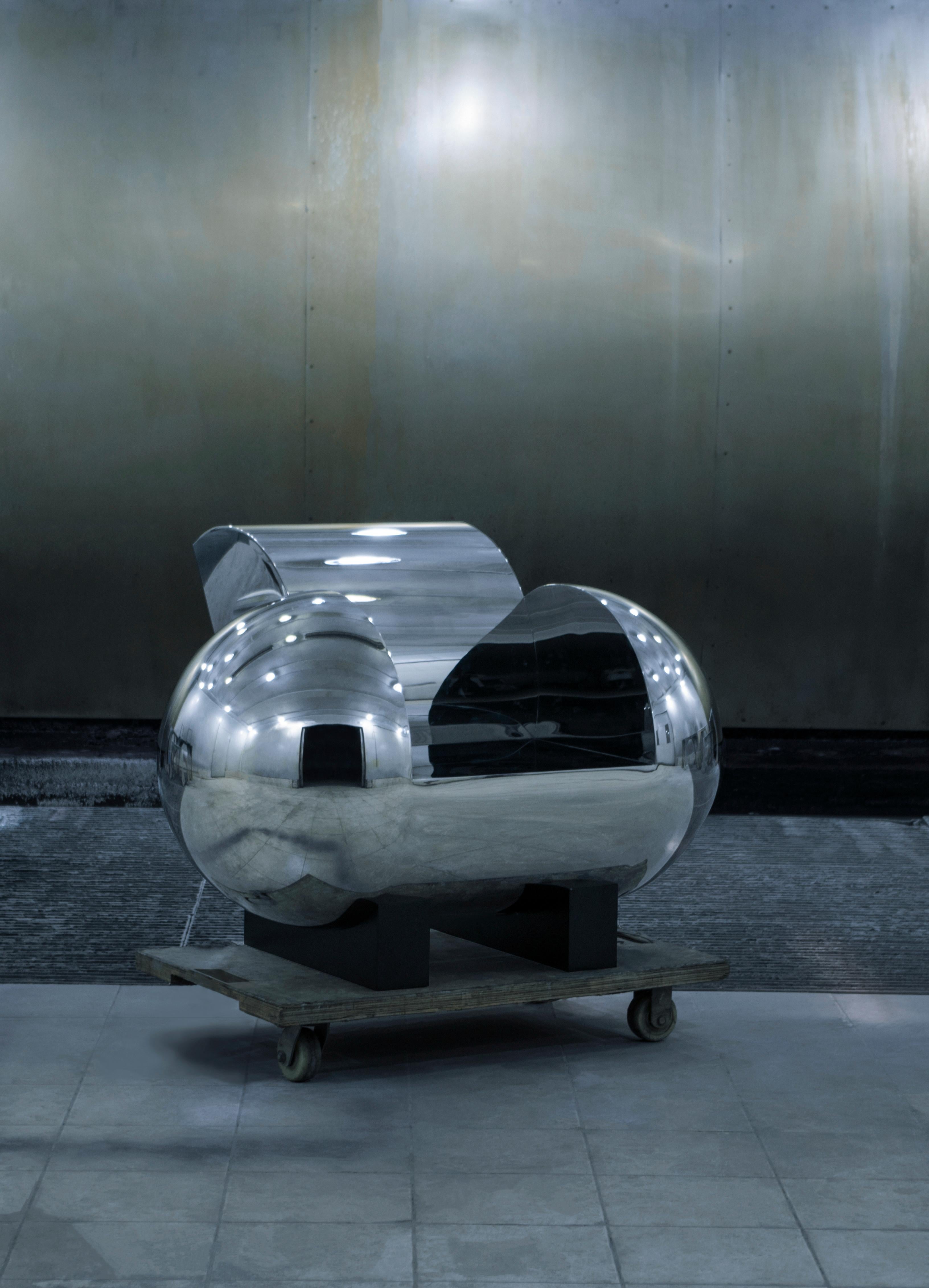 Chinese Contemporary Armchair 'Lost Space' by TheShaw, Stainless Steel For Sale