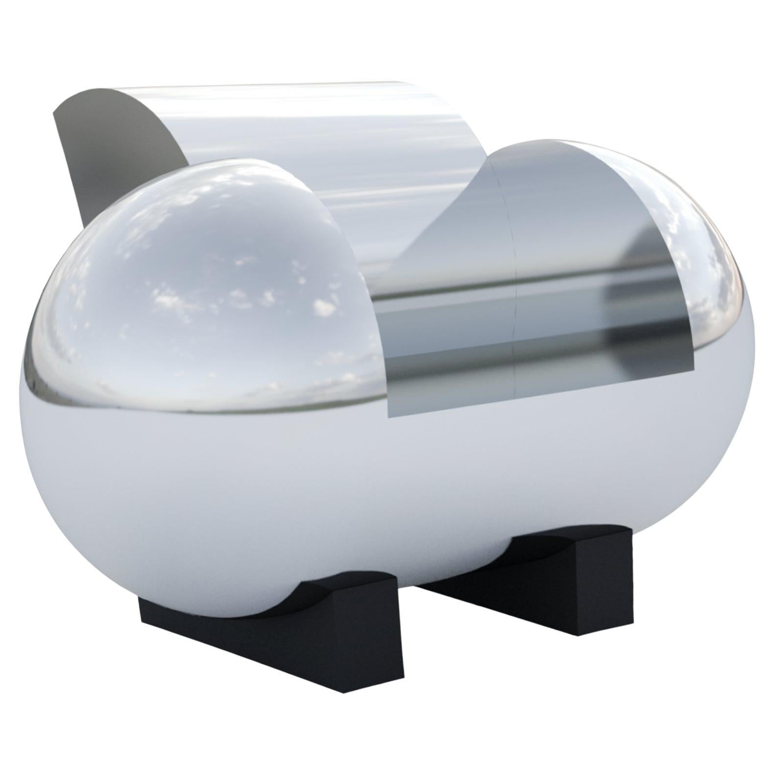 Contemporary Armchair 'Lost Space' by TheShaw, Stainless Steel
