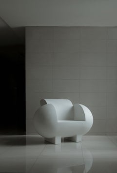 Contemporary Armchair 'Lost Space' by TheShaw, White Resin