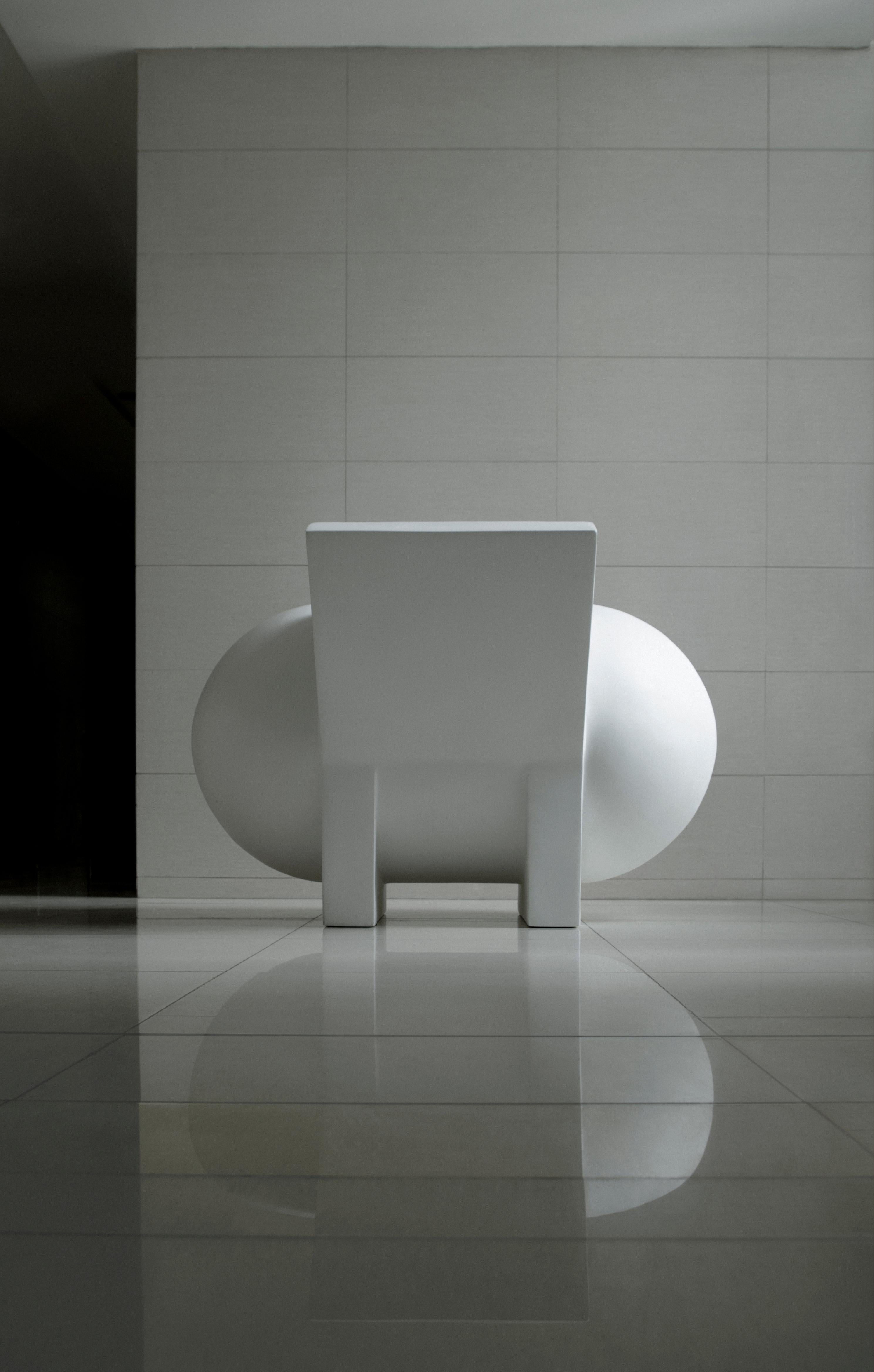 Polished Contemporary Armchair 'Lost Space' by TheShaw, White Resin For Sale