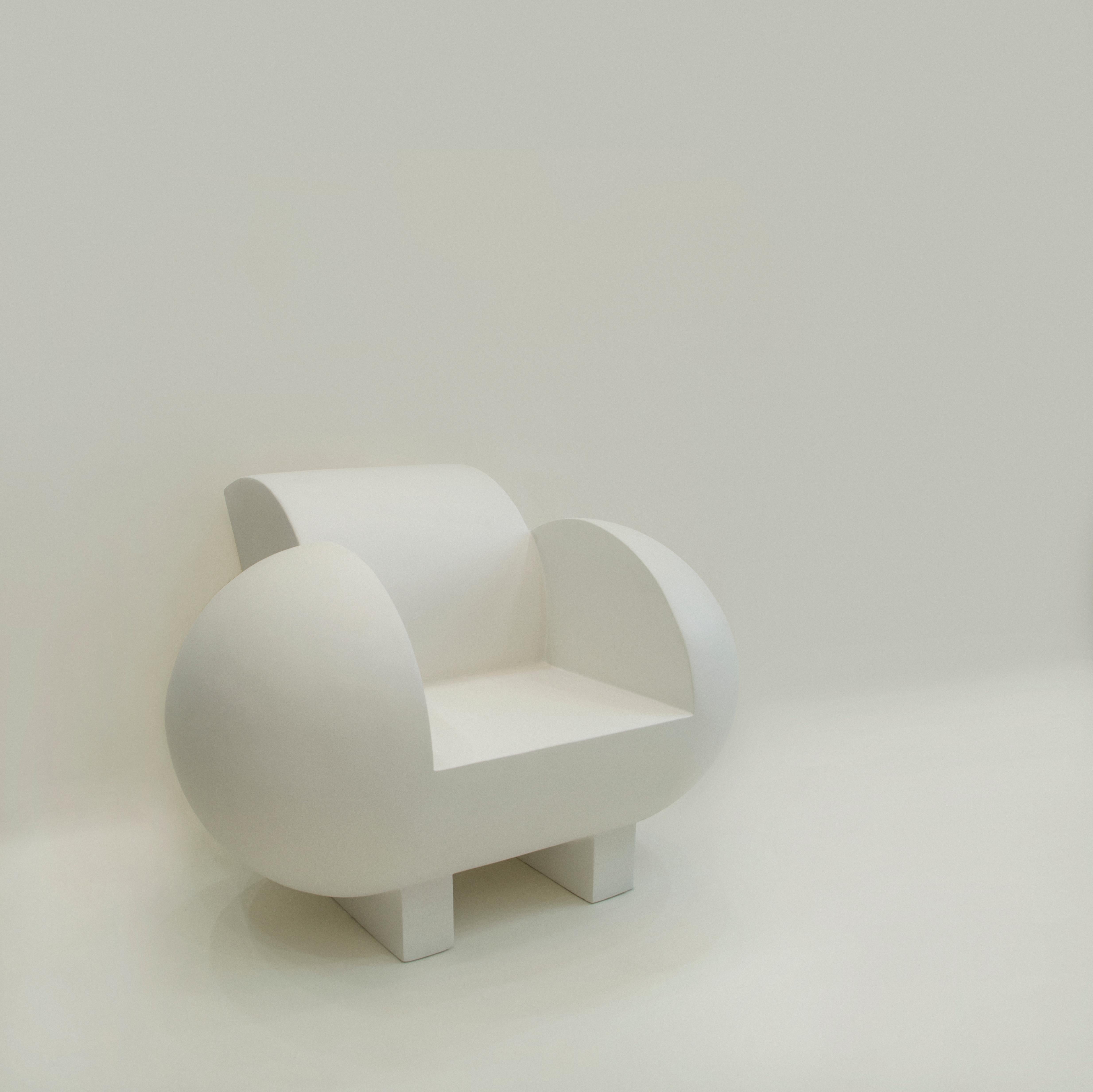 Contemporary Armchair 'Lost Space' by TheShaw, White Resin For Sale 2