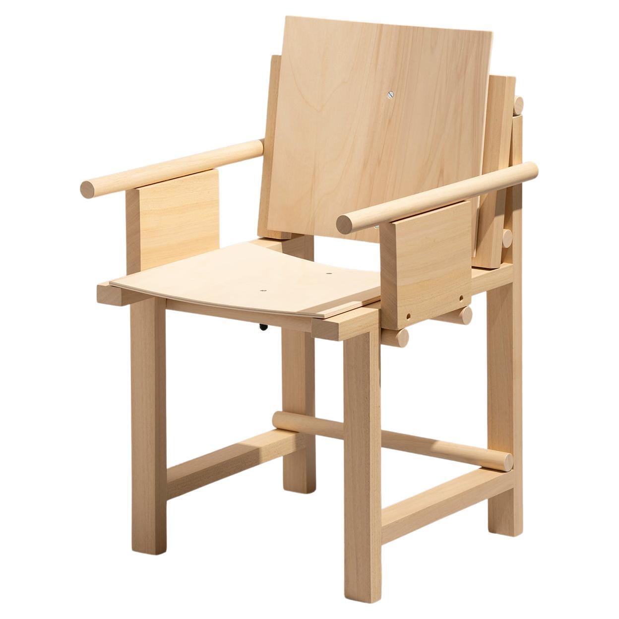 Moderner zeitgenössischer Sessel aus Sperrholz und massivem Kobalt von Marc Morro  im Angebot