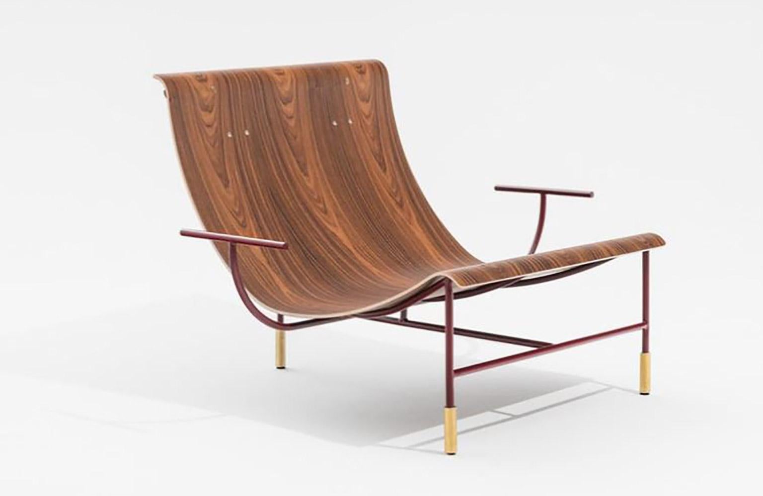 Other Contemporary Armchair Nuvola by Hannes Peer in Santos Rosewood and Full Leather For Sale
