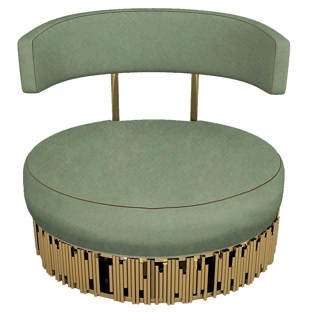 Sofa im Art-déco-Stil aus poliertem Messing und Baumwollsamt (Portugiesisch) im Angebot
