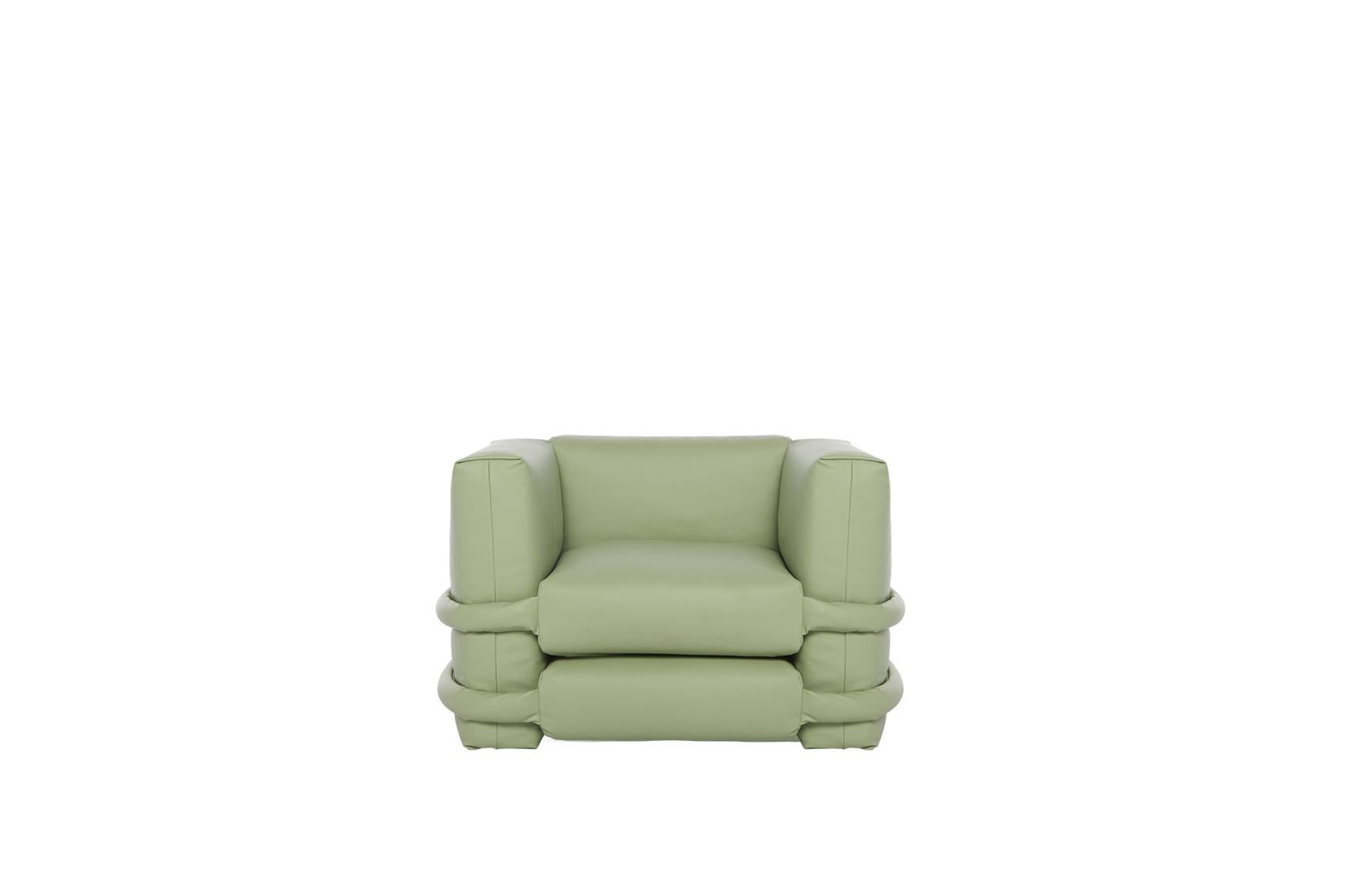 Contemporary Armchair 'Pillow' by Muller van Severen, Black Leather For Sale 5