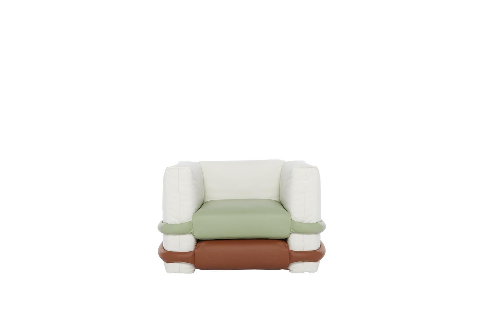 Contemporary Armchair 'Pillow' by Muller van Severen, Black Leather For Sale 4