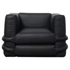 Poltrona contemporanea 'Pillow' di Muller van Severen, pelle nera