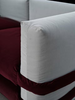 Contemporary Armchair 'Pillow' by Muller van Severen, Burgundy Velvet