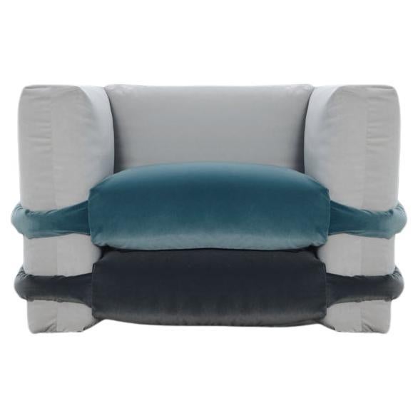 Spanish Contemporary Armchair 'Pillow' by Muller van Severen, Burgundy Velvet For Sale