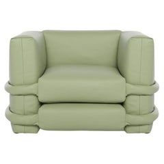 Poltrona contemporanea 'Pillow' di Muller van Severen, pelle verde