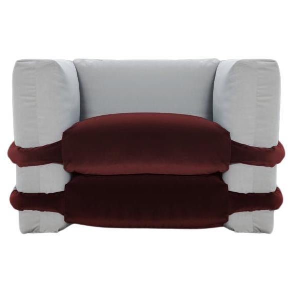 Organico moderno Poltrona contemporanea 'Pillow' di Muller van Severen, velluto verde in vendita