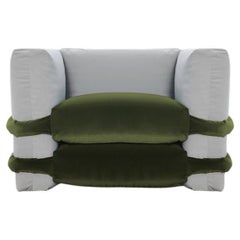 Contemporary Armchair 'Pillow' by Muller van Severen, Green Velvet
