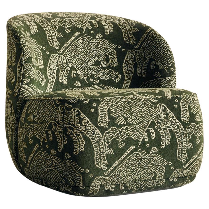 Contemporary Armchair 
Pipe Lounge
, Dedar, Tiger Mountain, 
Swivel
 For Sale