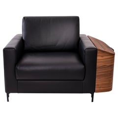 Contemporary Armchair Saddlebag by Cyril Rumpler Black Leather