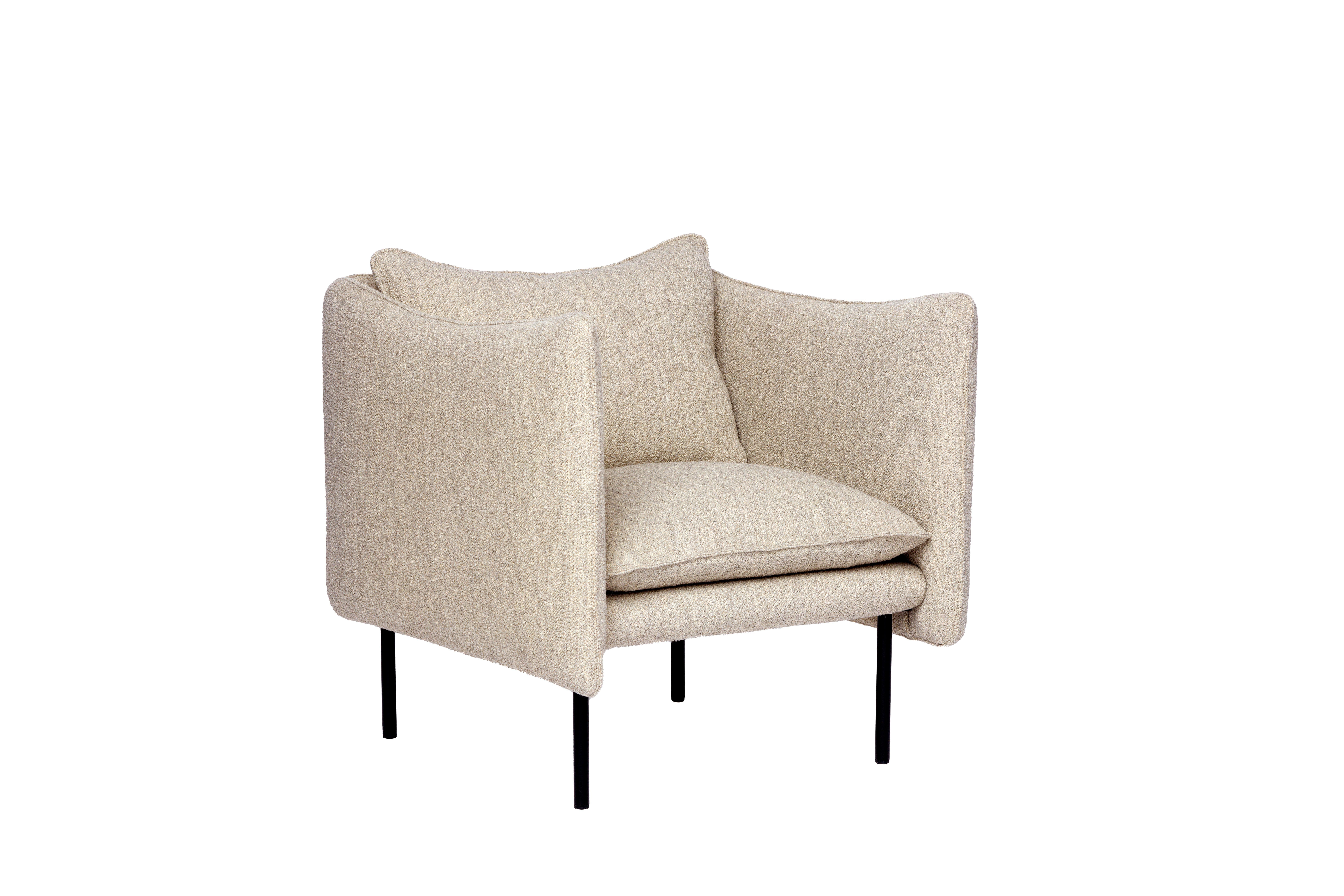 Organic Modern Contemporary Armchair 'Tiki' by Fogia, Sand Fabric  For Sale