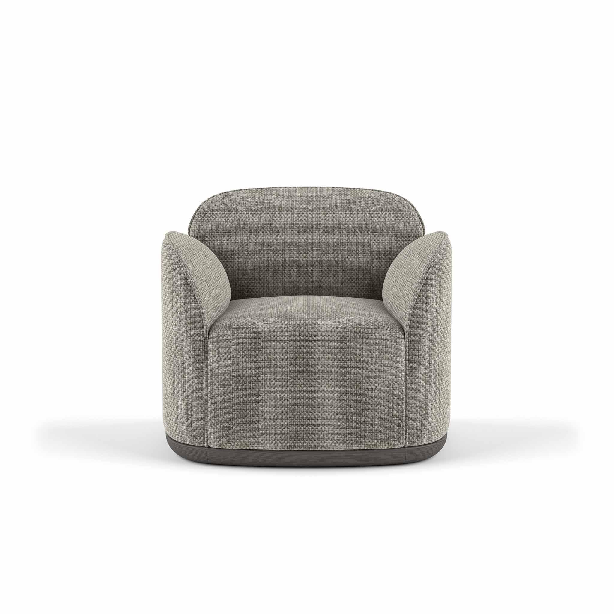 Contemporary Armchair 'Unio' by Poiat, Fabric Hanoi 04 by Pierre Frey For Sale 3