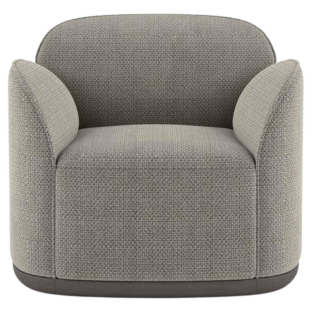 Contemporary Armchair 'Unio' by Poiat, Fabric Hanoi 04 by Pierre Frey For Sale