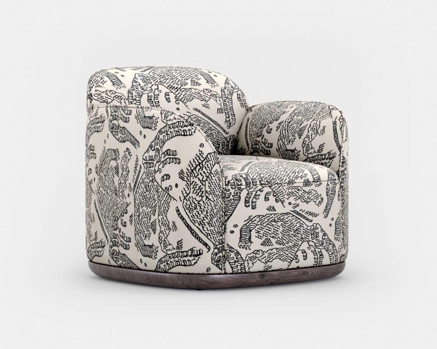 Unio armchair by Poiat 
Designers: Timo Mikkonen & Antti Rouhunkoski 

Collection UNIO 2021

Dimensions: H. 72 x W. 75 D. 72 SH. 40
Model shown: Tiger mountain (graphite) by Dedar
 
The Unio Collection, featuring an armchair and sofas, opens