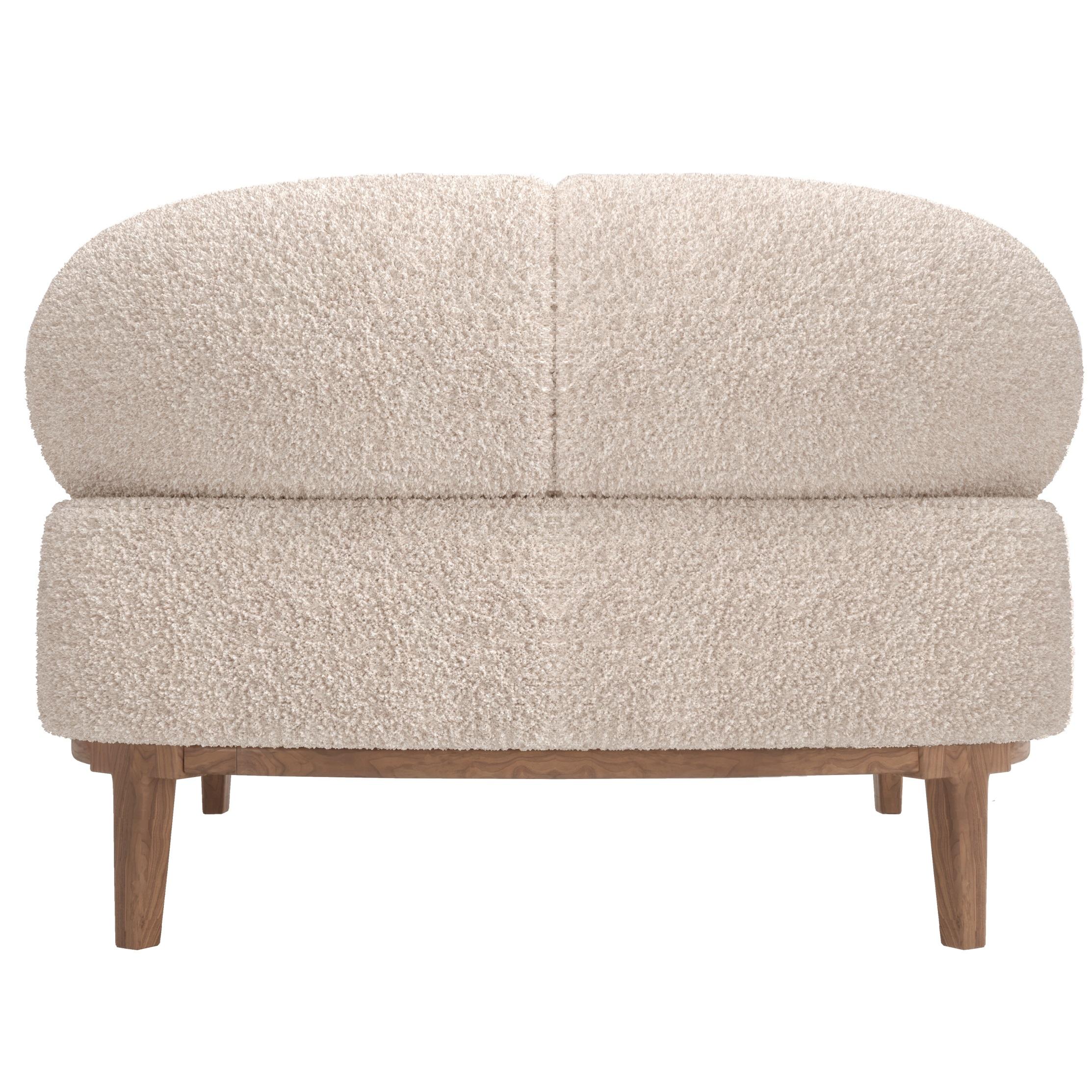 Portuguese Contemporary Armchair Upholstered in Bouclé Fabric, Set of 2. For Sale