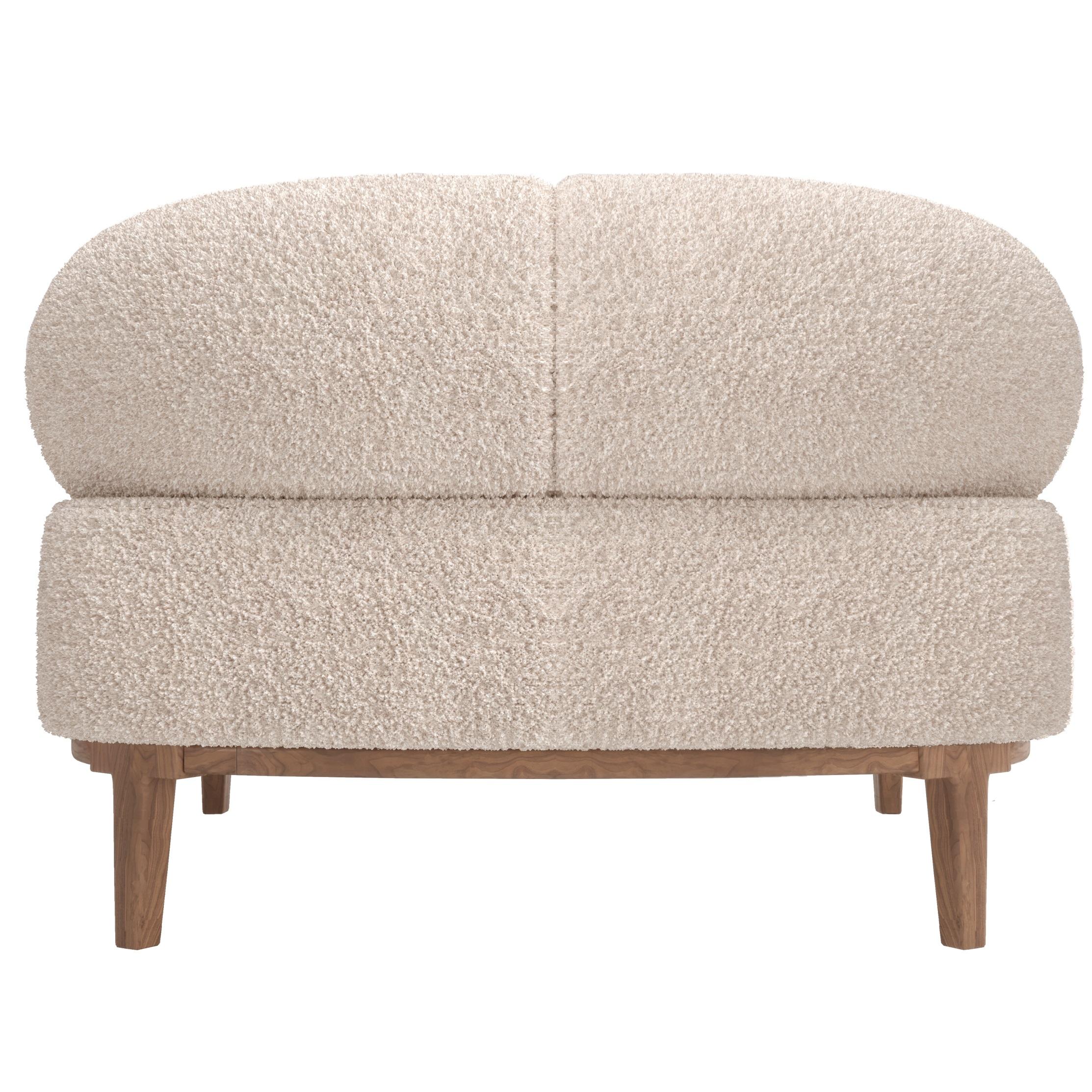 Modern Contemporary Armchair Upholstered In Bouclé Fabric, Set of 2 For Sale