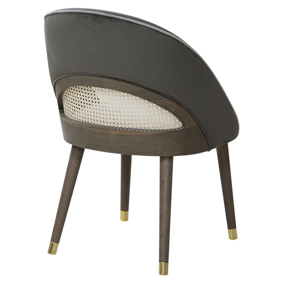Contemporary Armchair with Cane Detail Backrest In New Condition For Sale In NEW YORK, NY