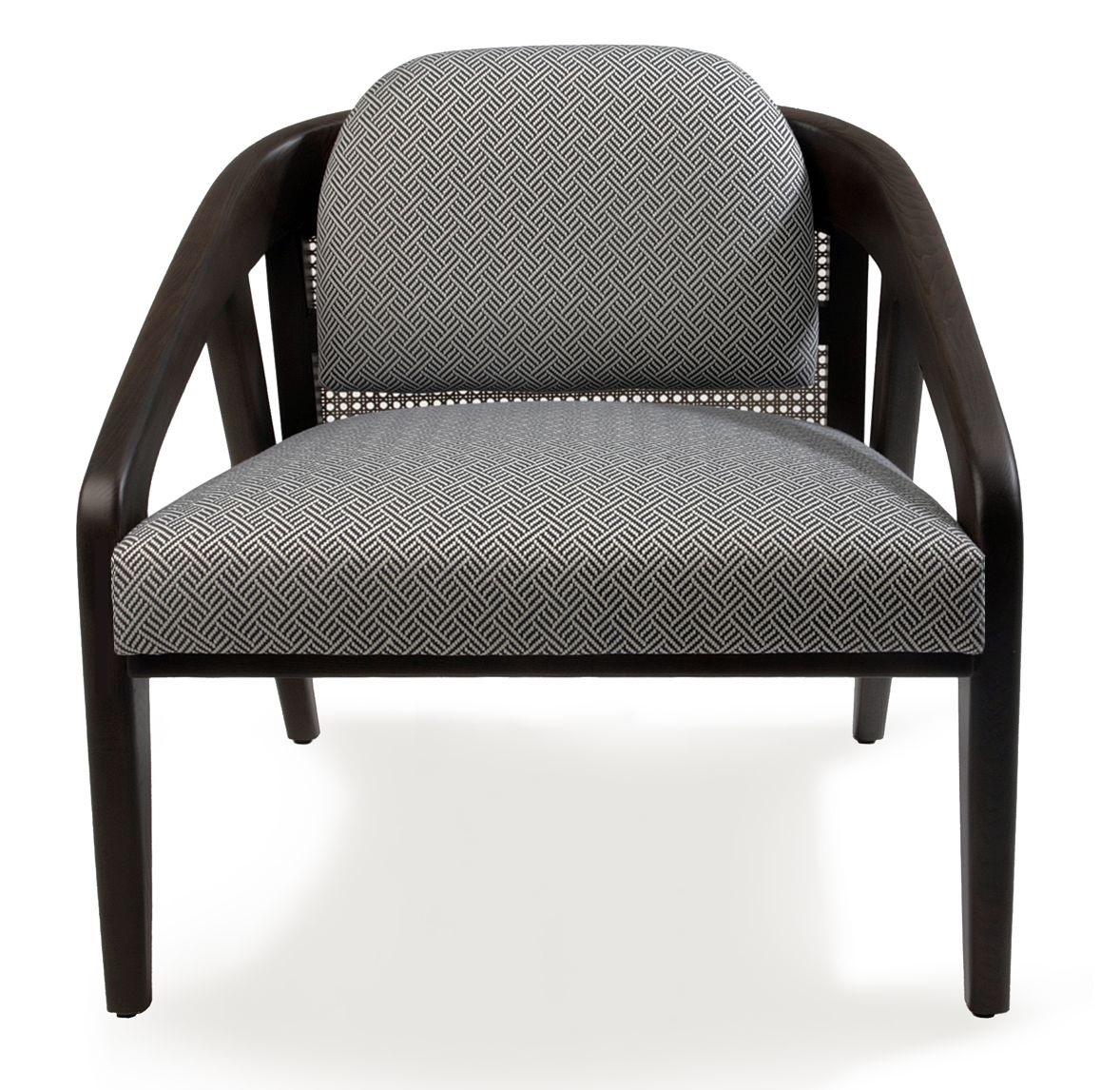 Sillón Contemporáneo con Otomana, Terciopelo Caramelo / Ratán Natural en Nuevo estado para la venta en NEW YORK, NY