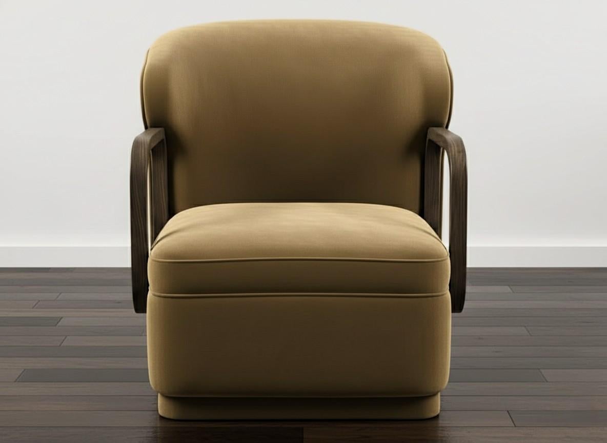 Sillón Contemporáneo con Brazos Cuadrados Redondeados en Roble By José Castro Portugués en venta