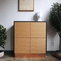 Contemporary Armoire Dresser in Oak and Cork with Copper Base by Studio Melrose