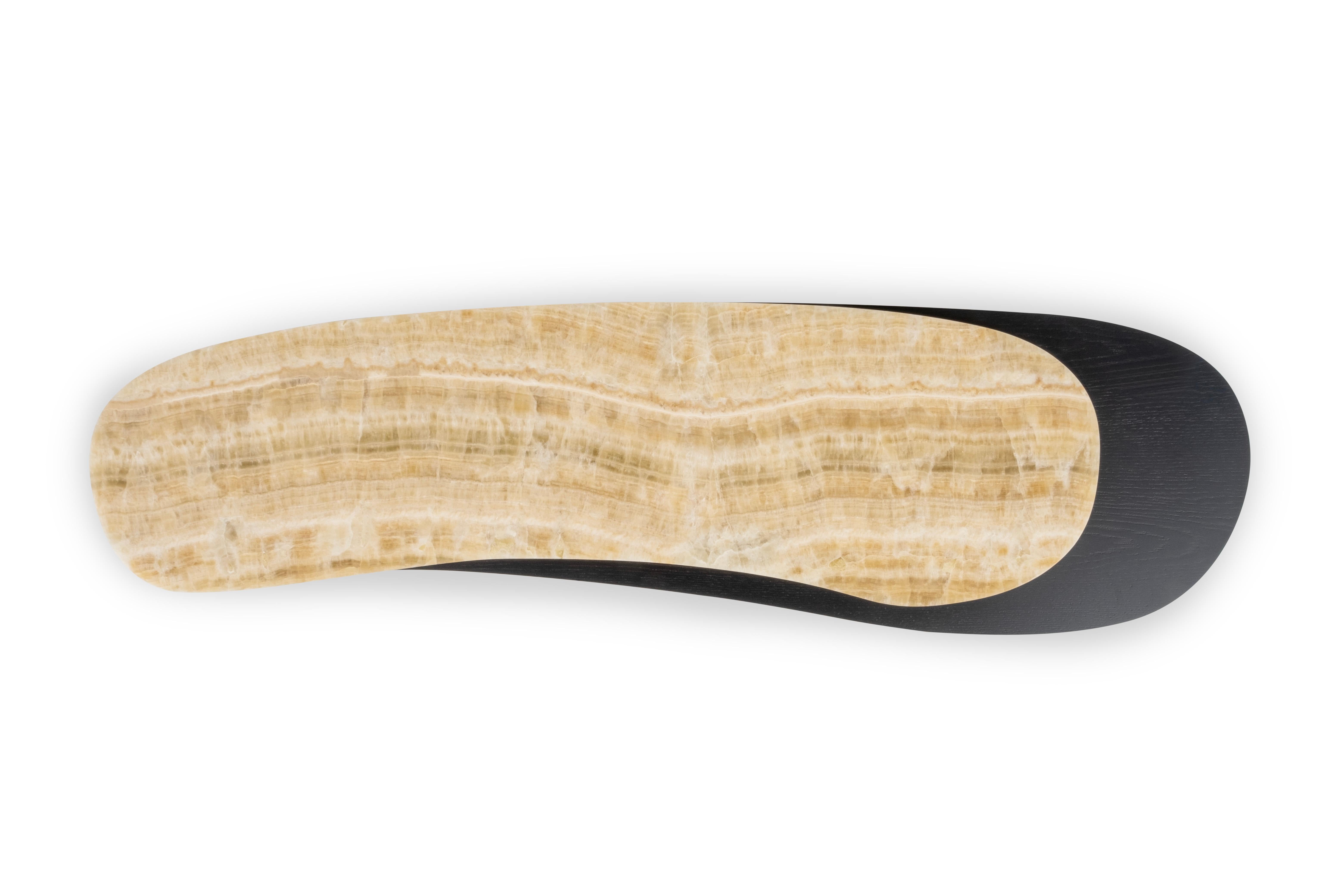Portugais Table basse contemporaine Armona, Onyx, Oak Oak, Handmade in Portugal by Greenapple en vente