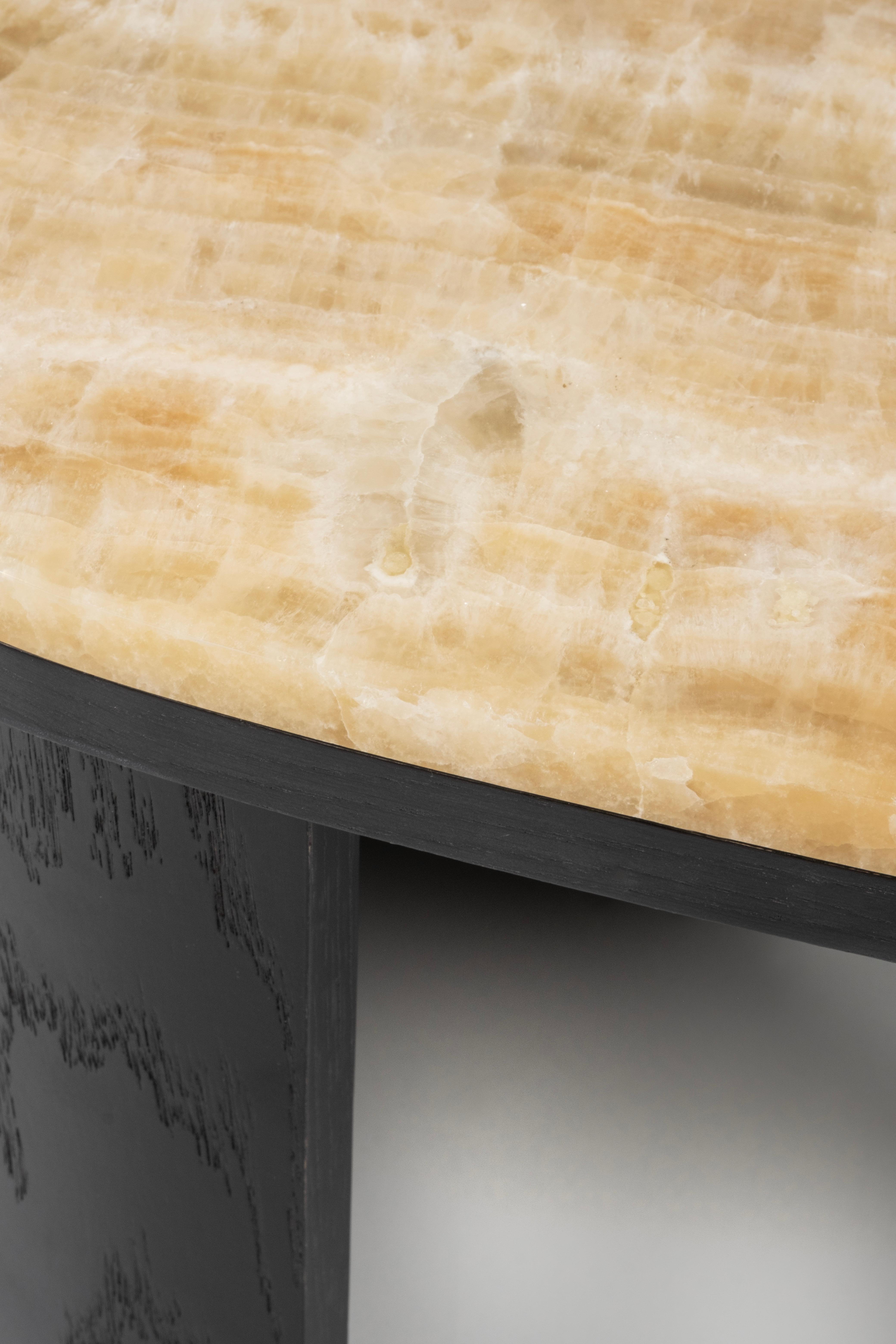 Brossé Table basse contemporaine Armona, Onyx, Oak Oak, Handmade in Portugal by Greenapple en vente