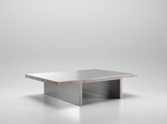 Contemporary Arris Coffee Table in Steel and Rosso Levanto