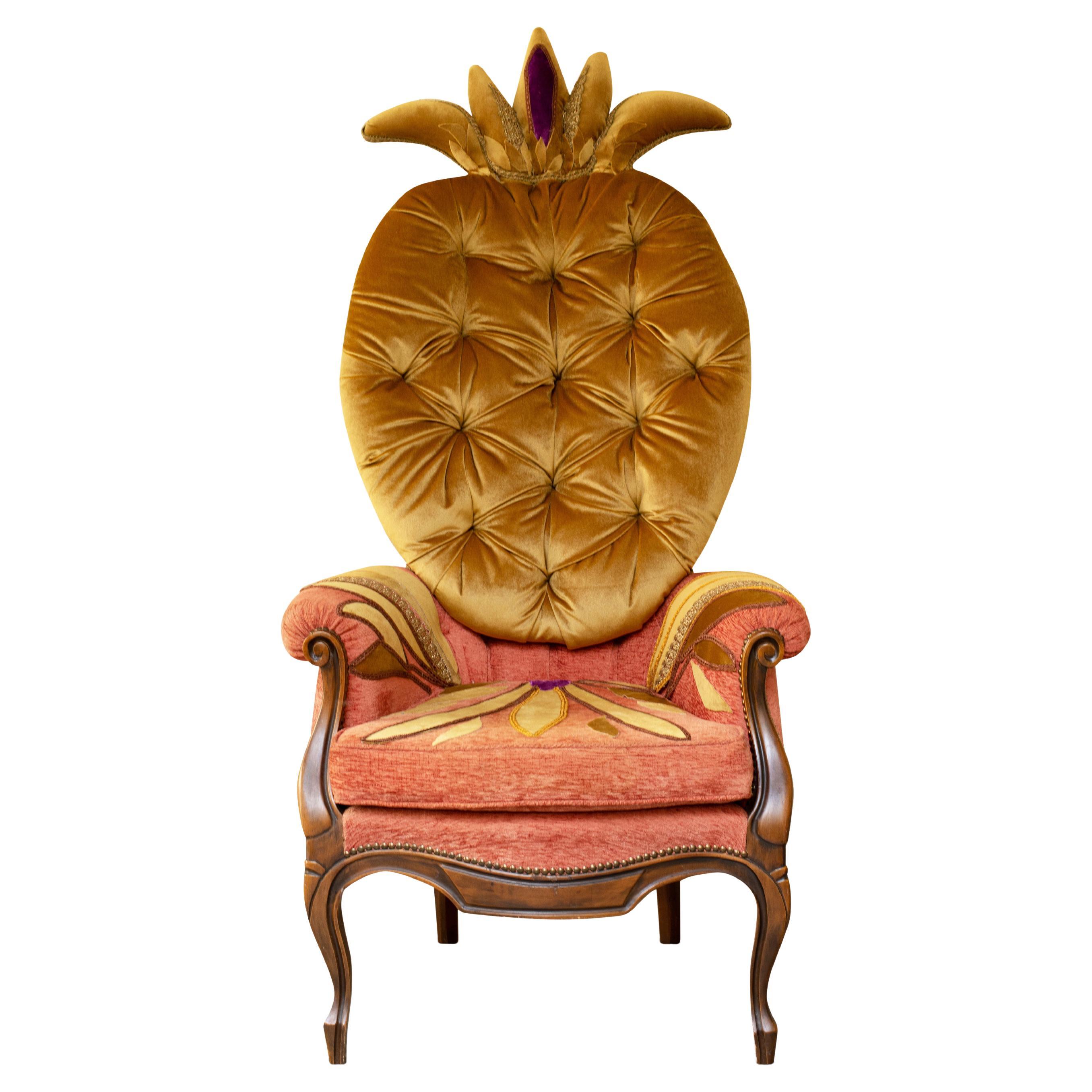 Contemporary Art Armchair - Yellow Pineapple by Carla Tolomeo