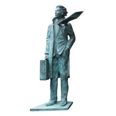 Scultura d'arte contemporanea in bronzo Partenze di Giampaolo Talani