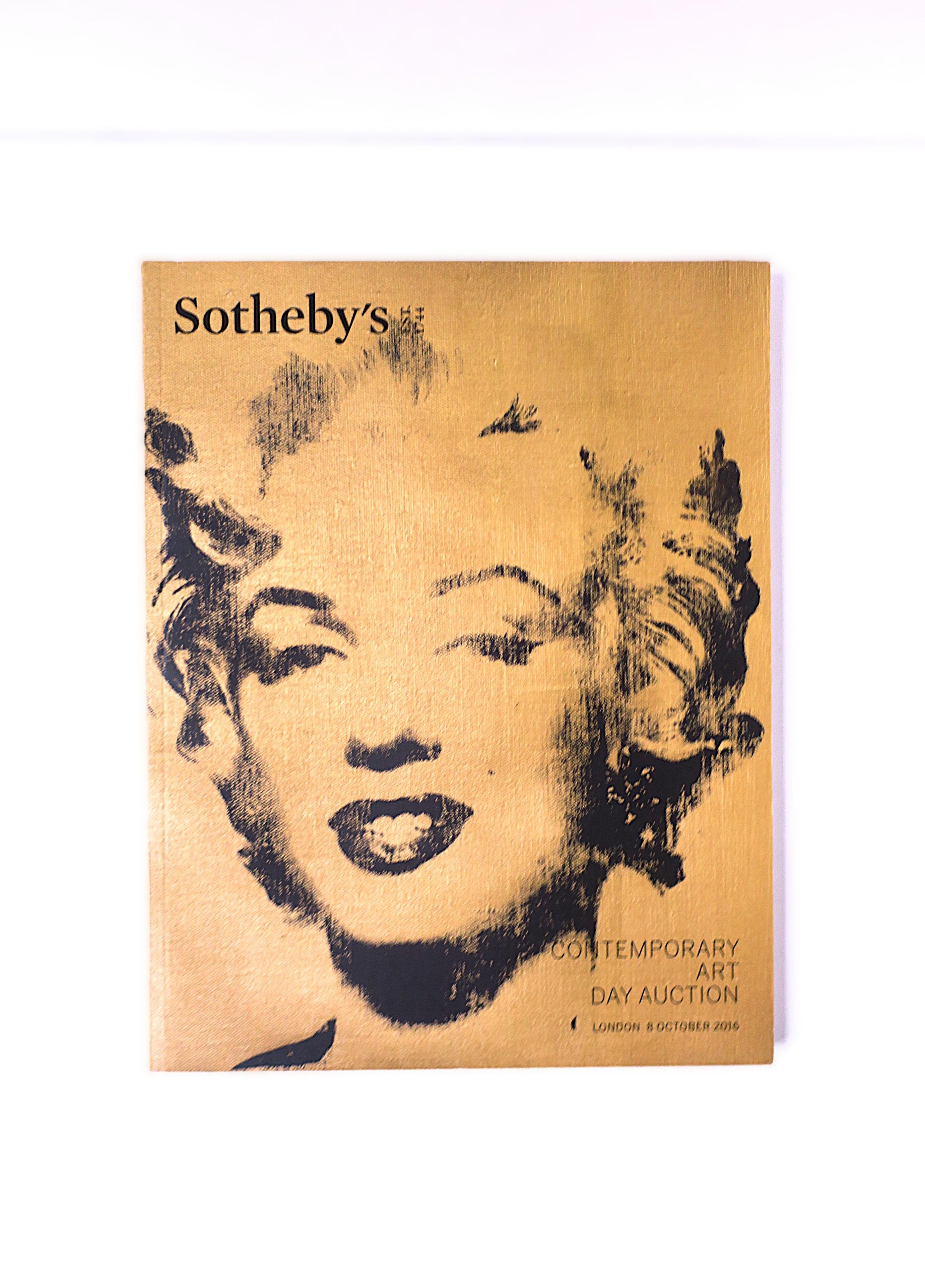 A Sturtevant cover contemporary art catalog book, Day Auction, Sotheby's London, 8 October, 2016. A beautifully done catalog book (soft-cover) covering the October 8, 2016 day sale contemporary art, Sotheby's London. Stunning works from some of the
