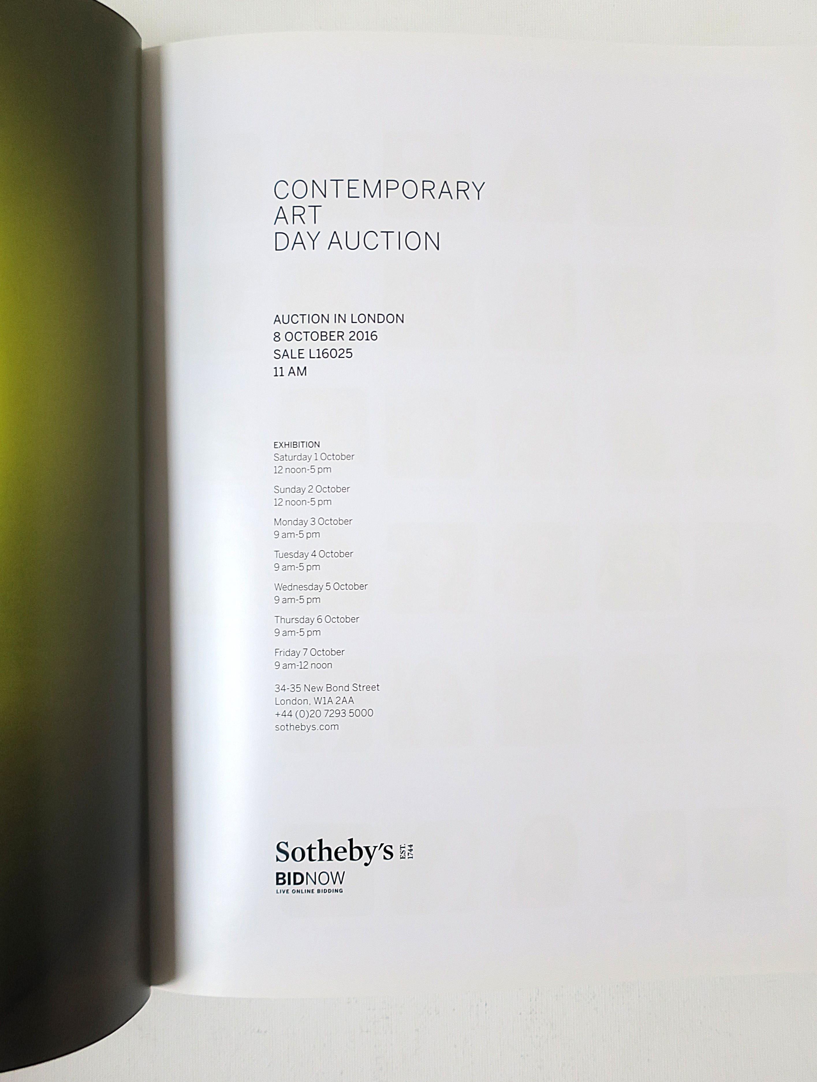 English Contemporary Art Catalog Book Sotheby's London 2016
