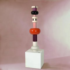 Contemporary Art Ceramic Totem Chocolate Piece Number 33/99 by Ettore Sottsass