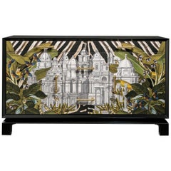 Italian Contemporary Architecture and Jungle Decor Wooden Sideboard