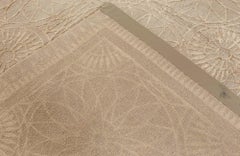 Contemporary Art Deco Beige Silk Rug "Flower Garden" Designed By Suzanne Lovell