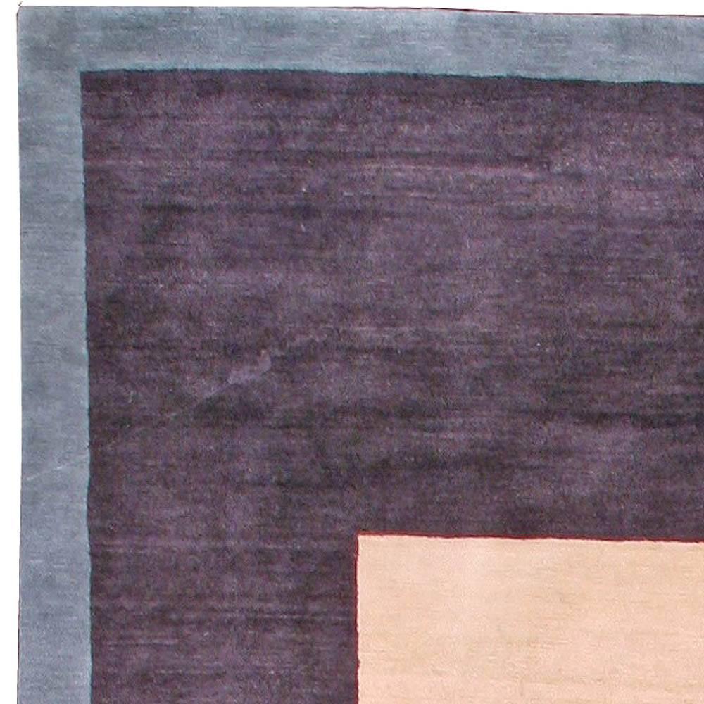 Contemporary Modern Art Deco Tibetan Wool Rug – A Bold Geometry by Doris Leslie Blau For Sale