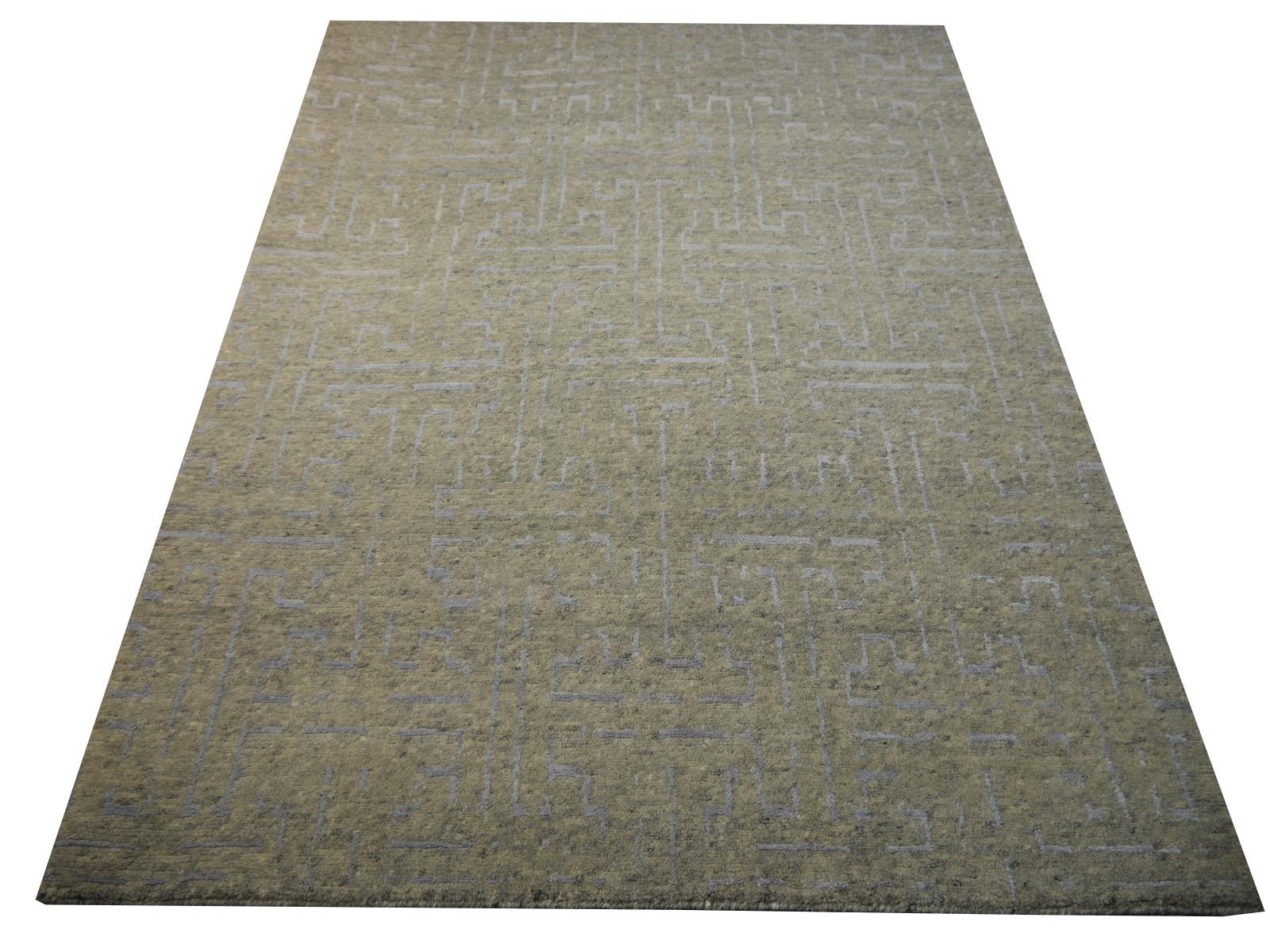 Contemporary Art Deco Design Rug Hand Knotted Wool and Silk Djoharian Collection For Sale 9